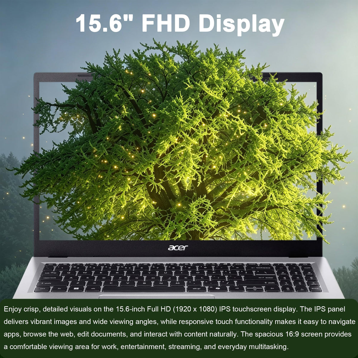 Delca Acer Aspire 15 AI Business Laptop | 15.6" FHD IPS Touchscreen | Intel 10-core Core i7-13620H | 32GB DDR5 512GB/1TB/2TB SSD | Camera USB-C Long Battery Life Customized Laptop Wi-Fi 6 Win 11